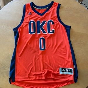 Russell Westbrook OKC Adidas Swingman orange jersey Large
